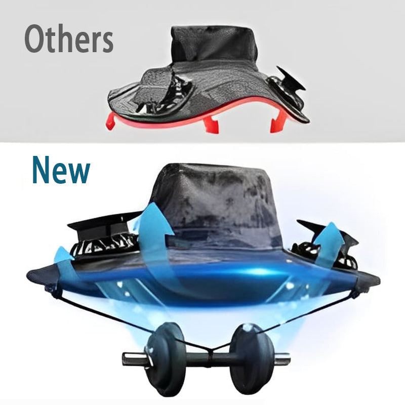 ChubbyCool SolarBreeze - Dual-Fan Fishing Hat with Solar/USB Charging - UPF50+ Sun Protection & Breathable Fabric
