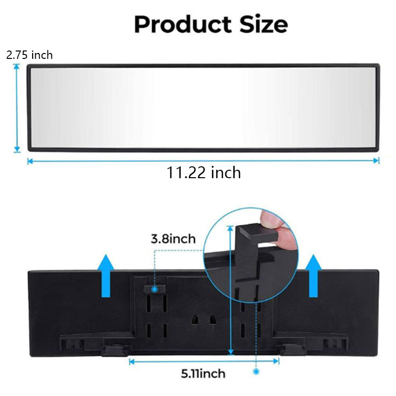 ChubbyDrive PanoramaSafe - 11.8" HD Convex Mirror - Eliminates 95% Blind Spots for Car/SUV/Truck