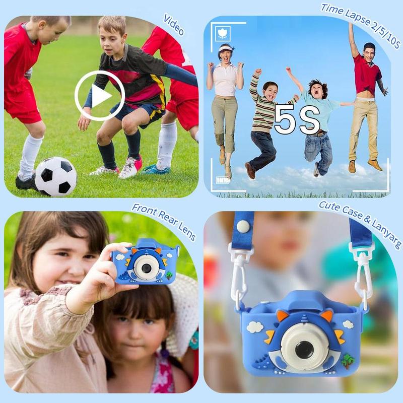 ChubbyGear DinoShot - Kids First Digital Camera - Dinosaur Themed with 32GB Memory & Safe Design for Ages 3-8
