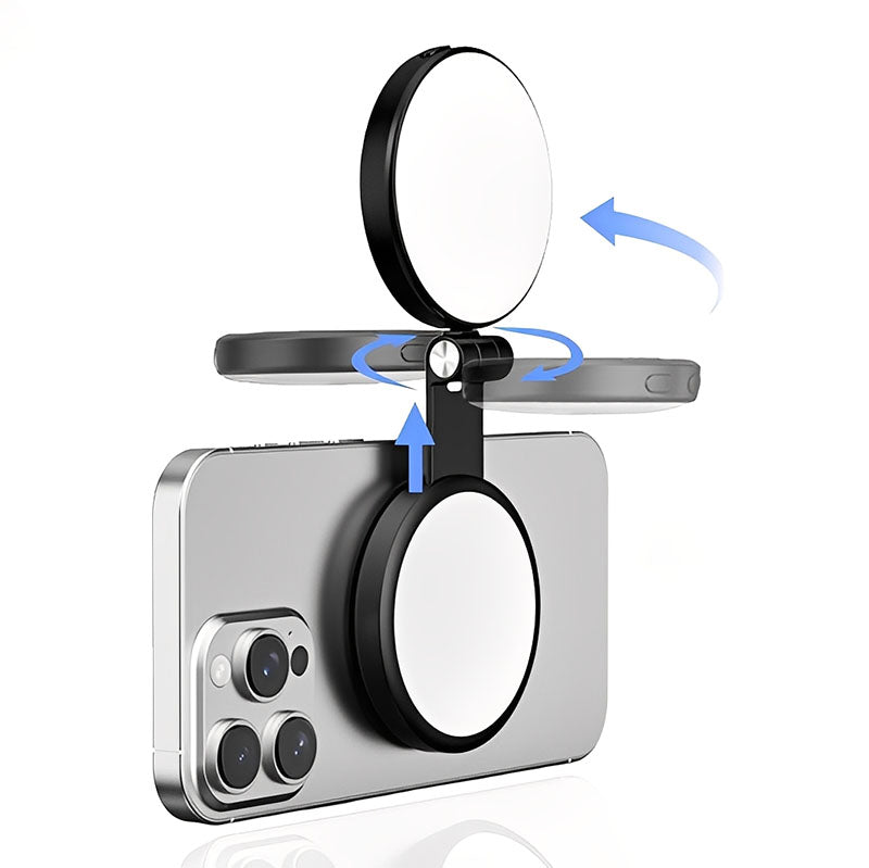 ChubbyGear GlowFold – Foldable Magnetic Selfie Light with Built-in Mirror