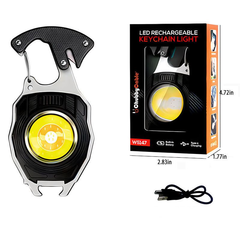 ChubbyGear MultiAlert - 6-in-1 Survival Light - Magnetic USB Light/Bottle Opener/Whistle for Outdoor Emergency