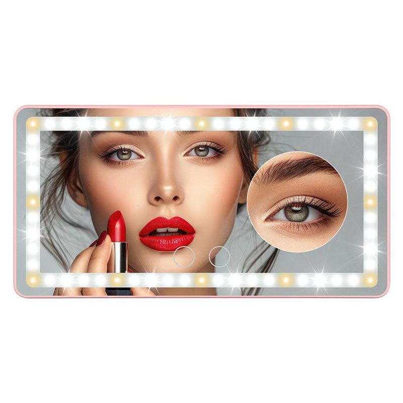 ChubbyGlow VanityBeam - USB-C Rechargeable LED Makeup Mirror with 3 Light Modes - Car & Travel Essential