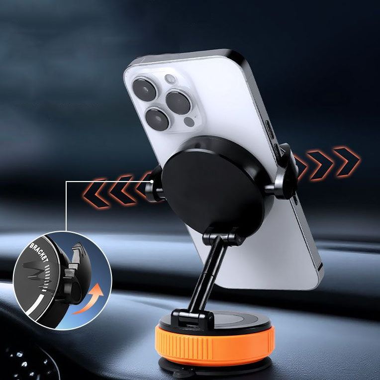 ChubbyGrip DuoWing – 2-in-1 Foldable Rotating MagSafe Car Mount with Retractable Clamp Arm