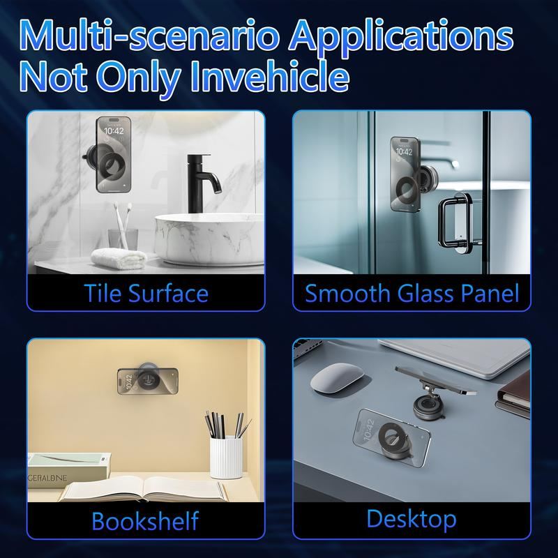 ChubbyGrip Flex - Military-Grade Magnetic Holder - Vacuum Suction Works on Glass/Dashboard/Tile