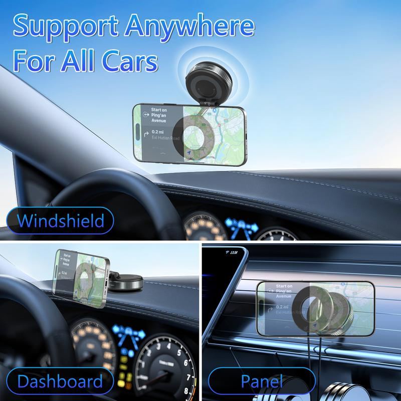 ChubbyGrip Flex - Military-Grade Magnetic Holder - Vacuum Suction Works on Glass/Dashboard/Tile