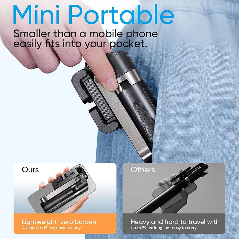 ChubbyGrip Pro - 3-in-1 Magnetic Selfie Stick with Detachable Tripod & LED Fill Light