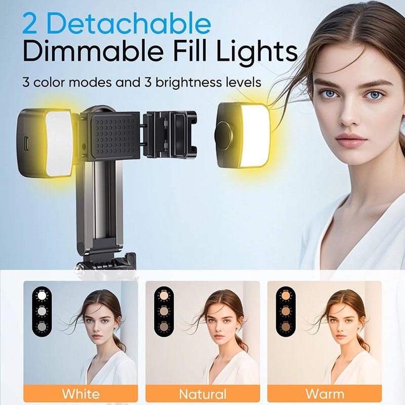ChubbyGrip Pro - 3-in-1 Magnetic Selfie Stick with Detachable Tripod & LED Fill Light