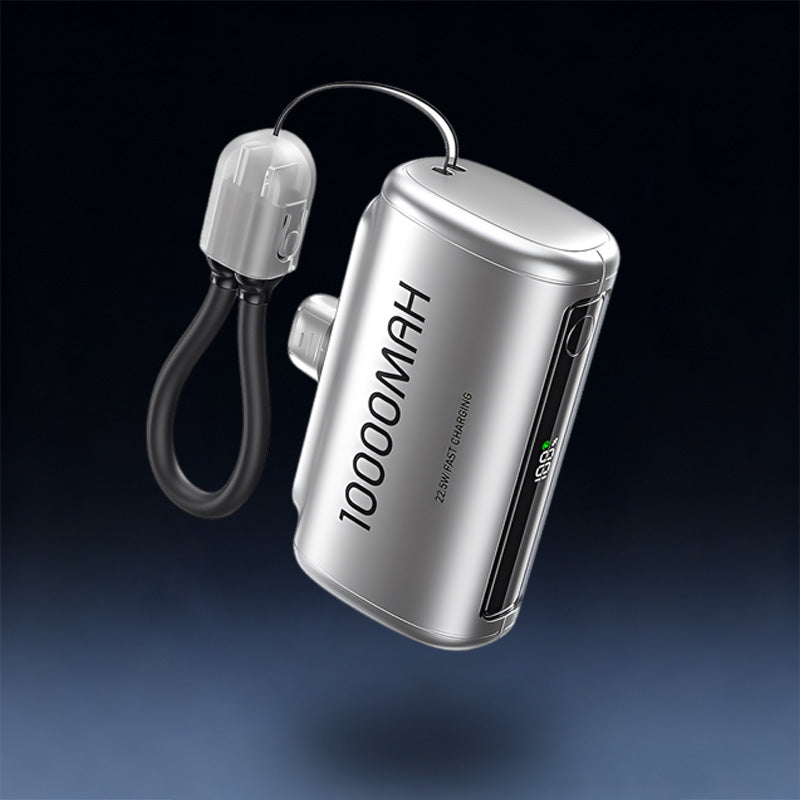 ChubbyPower Capsule - 5000/10000mah Portable Power Bank with Built-in Cable