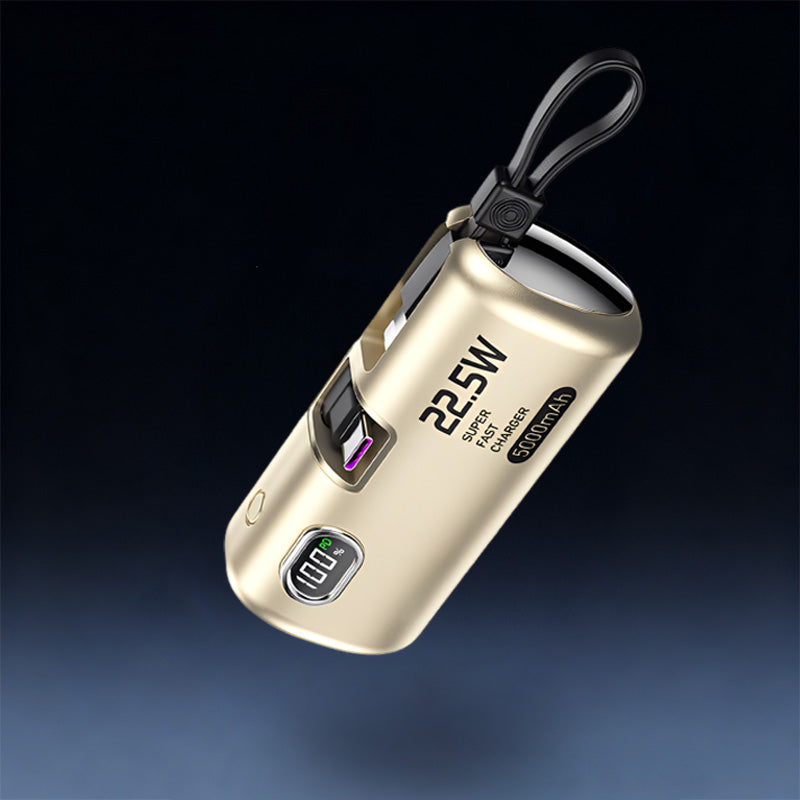 ChubbyPower Capsule - 5000/10000mah Portable Power Bank with Built-in Cable