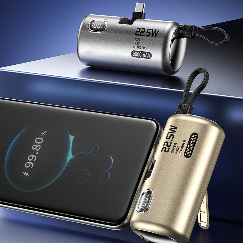 ChubbyPower Capsule - 5000/10000mah Portable Power Bank with Built-in Cable