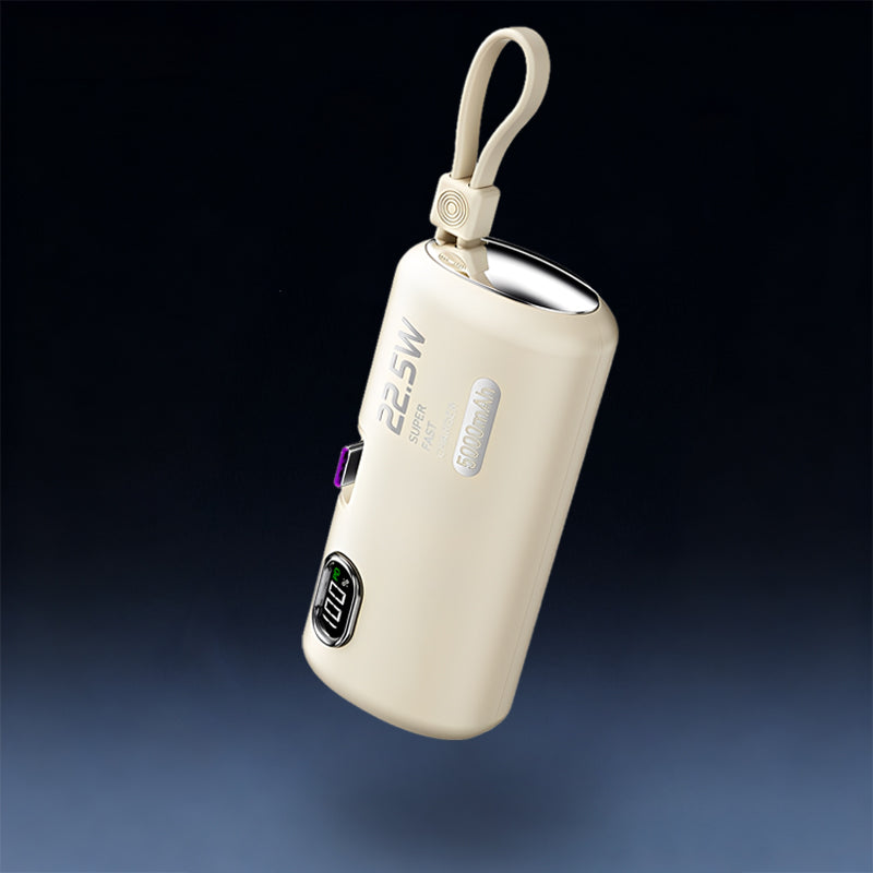 ChubbyPower Capsule - 5000/10000mah Portable Power Bank with Built-in Cable