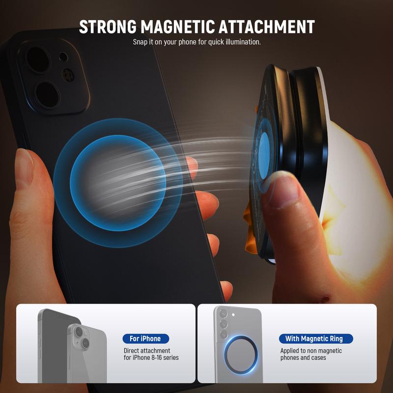 ChubbySelfie HaloLite™ – 3-in-1 Magnetic Selfie Light with Mirror & Adjustable Stand