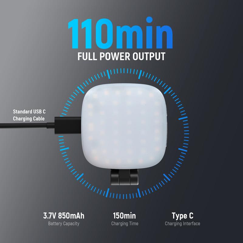 ChubbySelfie HaloLite™ – 3-in-1 Magnetic Selfie Light with Mirror & Adjustable Stand
