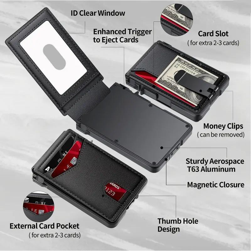 ChubbyShield Magnetic Card Holder – RFID Blocking Multi-Slot Wallet