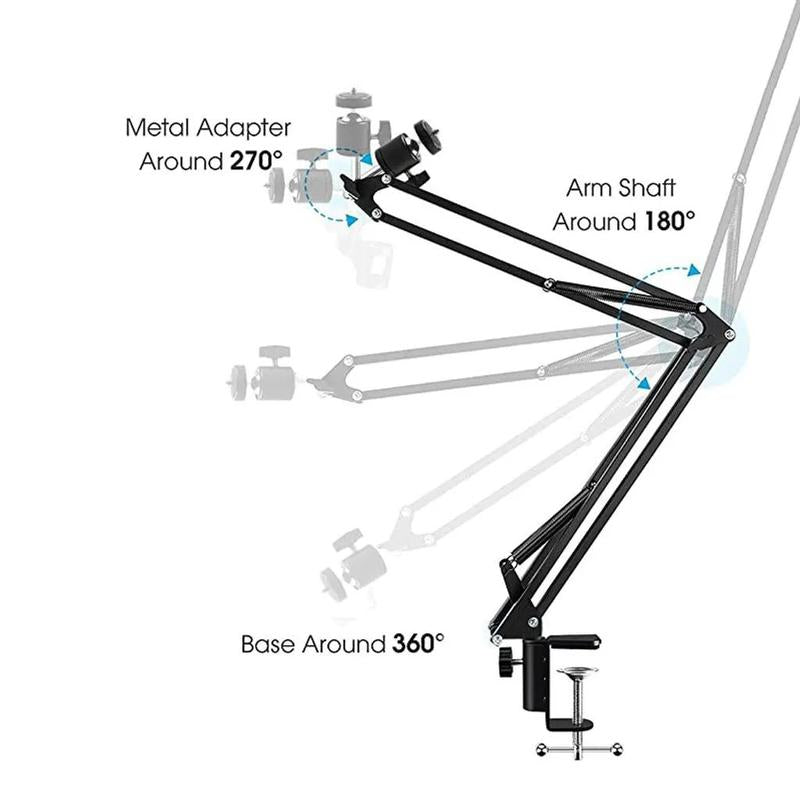 ChubbyShoot ClearView™ - Overhead Phone Mount with Ring Light & Rotating Arm for HD Recording & Overhead Angles