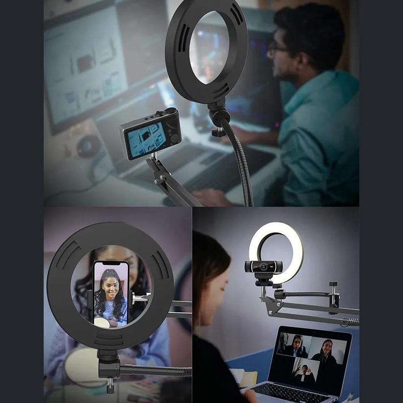 ChubbyShoot ClearView™ - Overhead Phone Mount with Ring Light & Rotating Arm for HD Recording & Overhead Angles