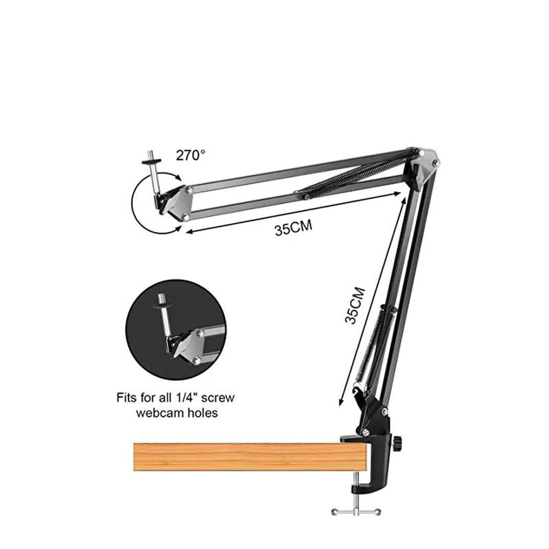 ChubbyShoot ClearView™ - Overhead Phone Mount with Ring Light & Rotating Arm for HD Recording & Overhead Angles
