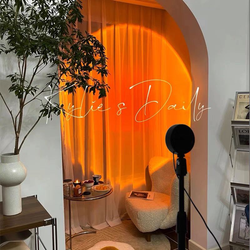 ChubbyVibe SunsetBeam - 180° Adjustable Sunset Projector - 4 Mode RGB Mood Light with Remote