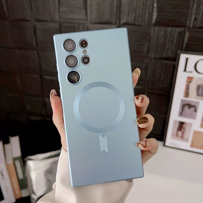 Dust-Proof Metal Finish Wireless Magnetic Case for Galaxy Full Coverage