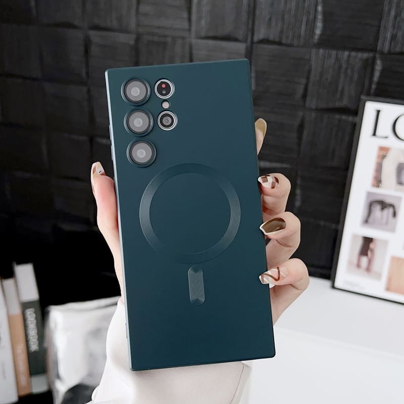 Dust-Proof Metal Finish Wireless Magnetic Case for Galaxy Full Coverage