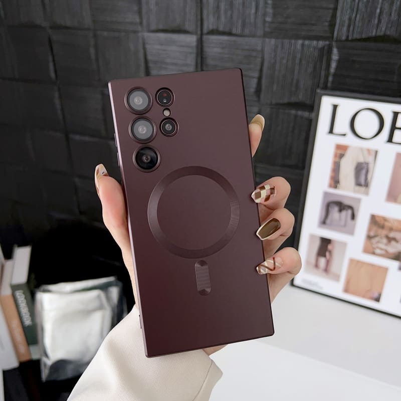 Dust-Proof Metal Finish Wireless Magnetic Case for Galaxy Full Coverage