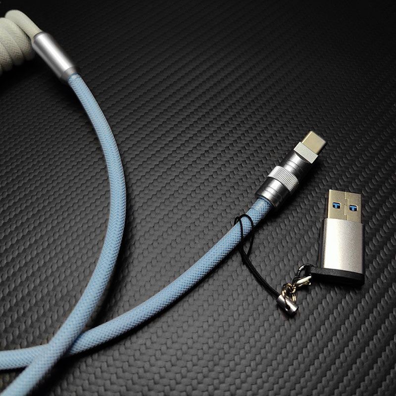 "Flex-Charge Chubby" 4-In-1 Multicolor Spring Car Charging Cable