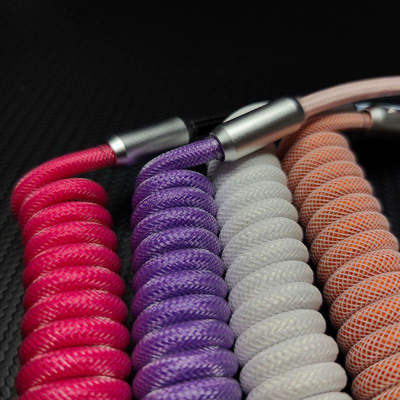 "Flex-Charge Chubby" 4-In-1 Multicolor Spring Car Charging Cable