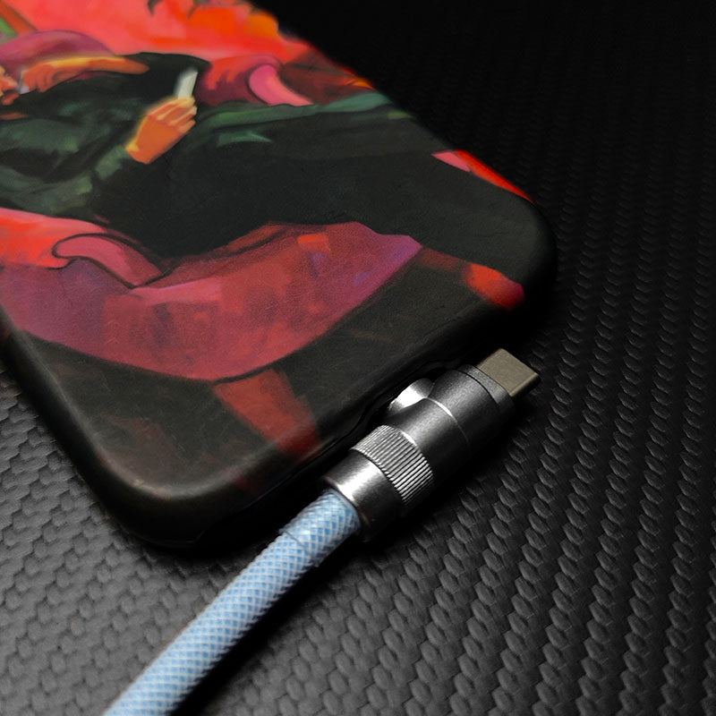 "Flex-Charge Chubby" 4-In-1 Multicolor Spring Car Charging Cable