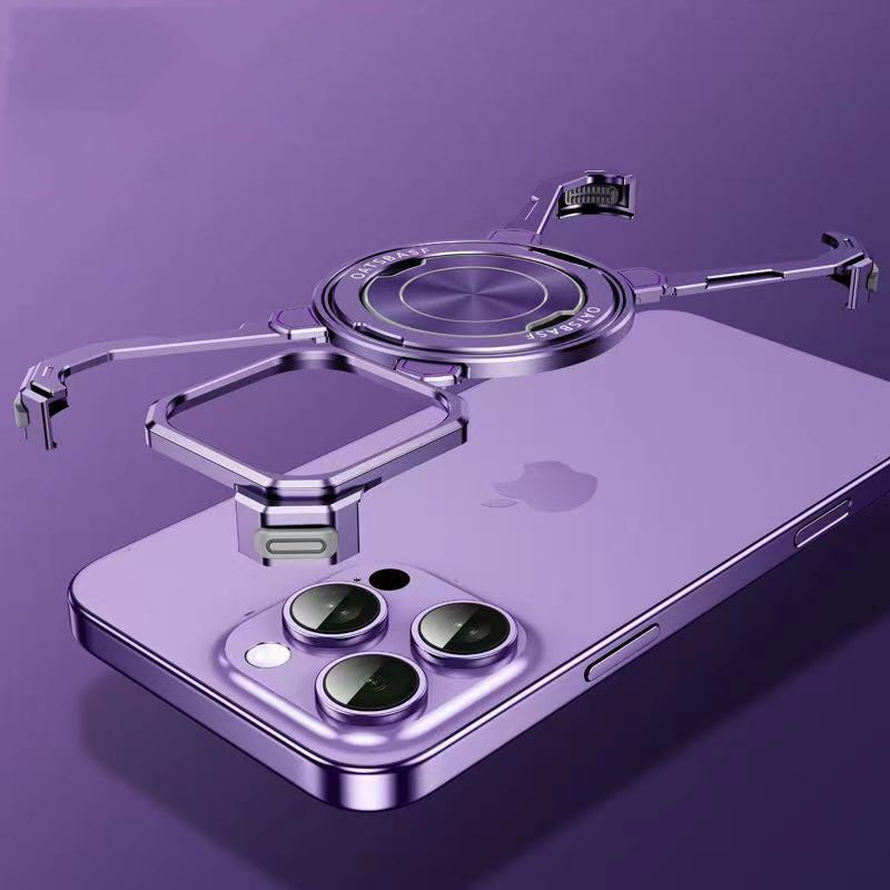 Frameless Metal 360 Degree Rotatable Heat Dissipation Bracket Phone Case for iPhone