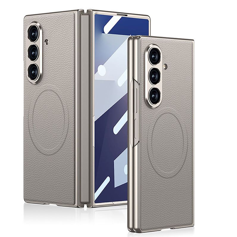Frosted PU Leather Magnetic Case for Samsung Z Fold 7 – Slim, Stylish & Full Protection