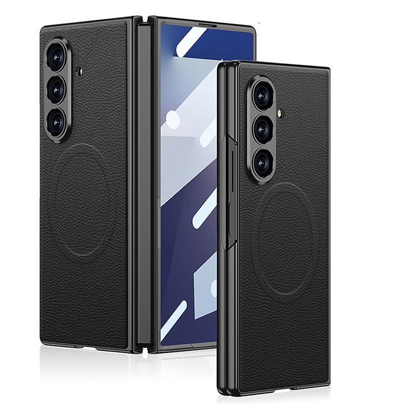 Frosted PU Leather Magnetic Case for Samsung Z Fold 7 – Slim, Stylish & Full Protection