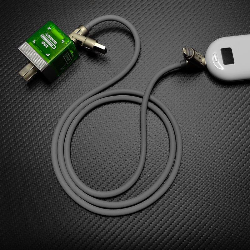 "GlowCharge Pro" 240W 4-in-1 Car Cable with Dynamic Lights