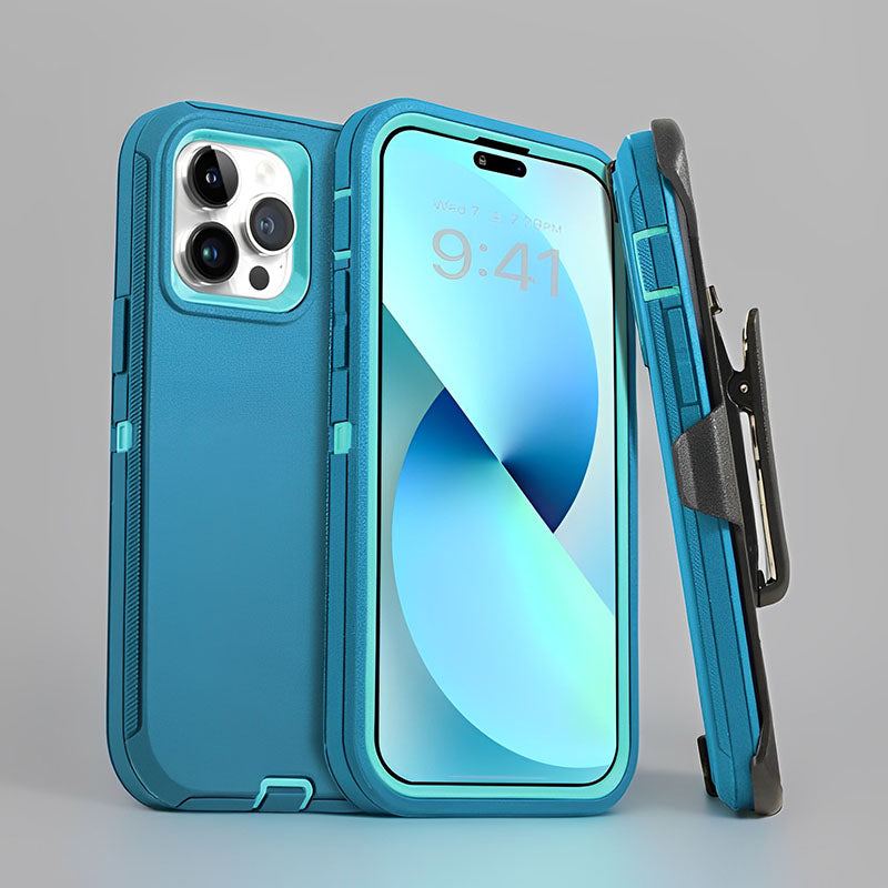 Heavy Duty Full-Body Shockproof Holster Case With Rotating Belt Clip For iPhone 16
