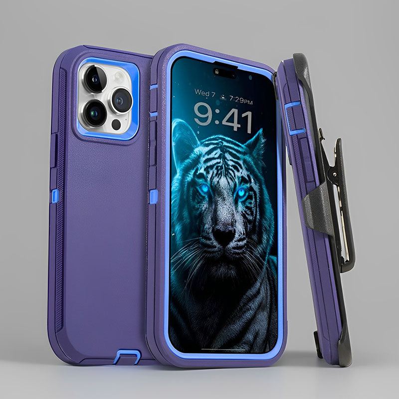 Heavy Duty Full-Body Shockproof Holster Case With Rotating Belt Clip For iPhone 16