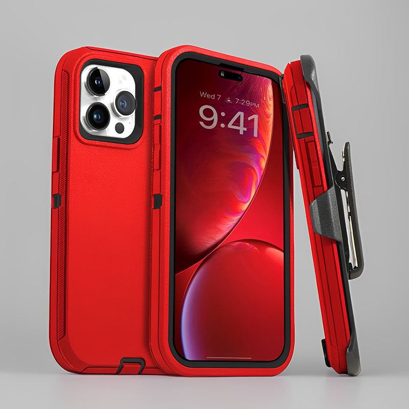 Heavy Duty Full-Body Shockproof Holster Case With Rotating Belt Clip For iPhone 16