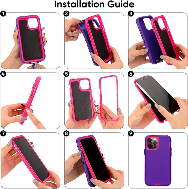 Heavy Duty Full-Body Shockproof Holster Case With Rotating Belt Clip For iPhone 16