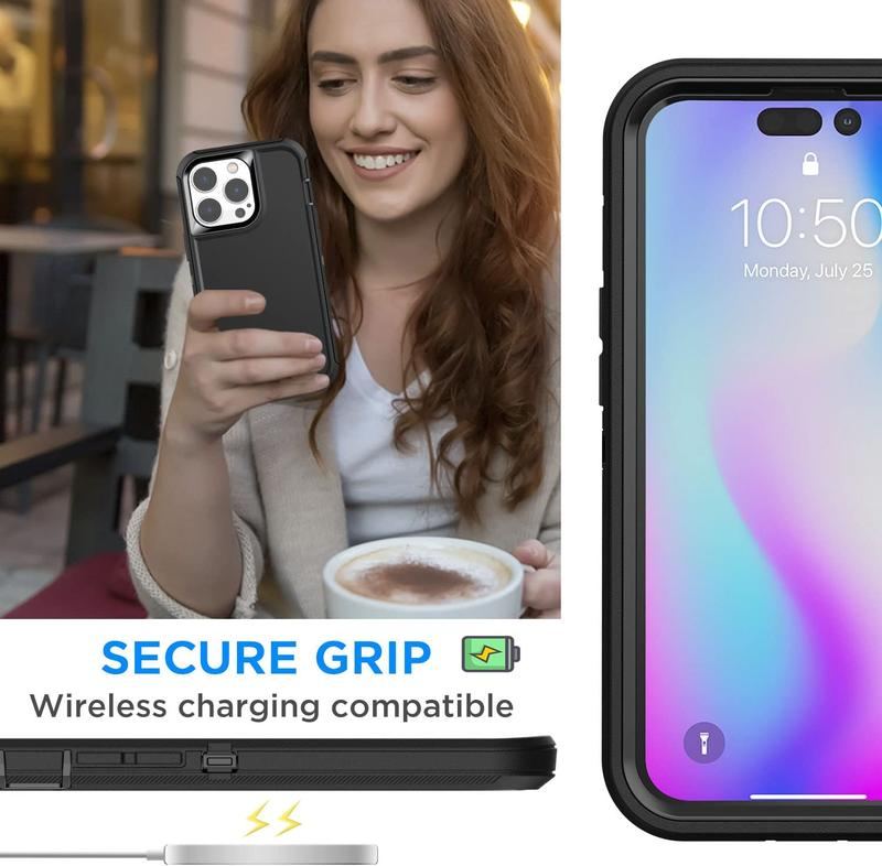 Heavy Duty Full-Body Shockproof Holster Case With Rotating Belt Clip For iPhone 16