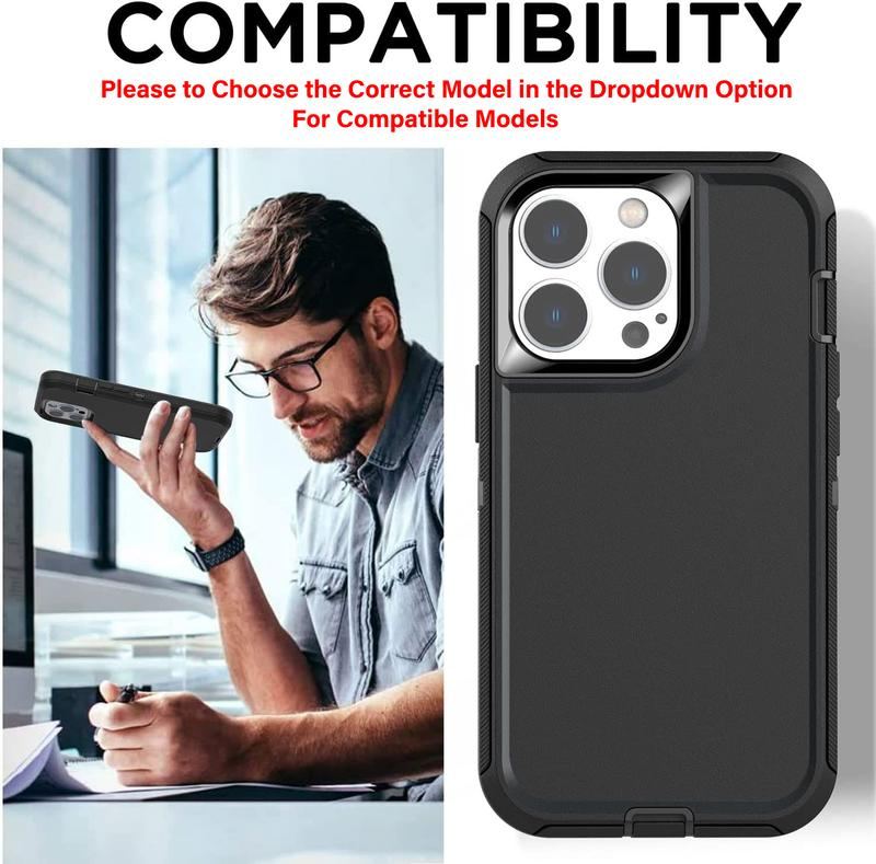Heavy Duty Full-Body Shockproof Holster Case With Rotating Belt Clip For iPhone 16