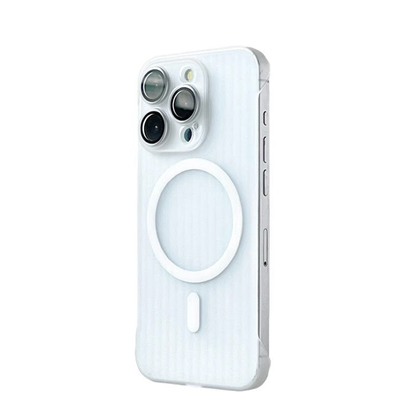 High-Transmittance Magnetic Corrugated Grating Pattern Protective Hard Case For iPhone