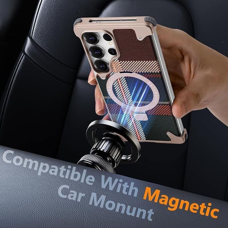 Kevlar Magnetic Case with Kickstand – S25 Ultra / 16 Pro / 16PM