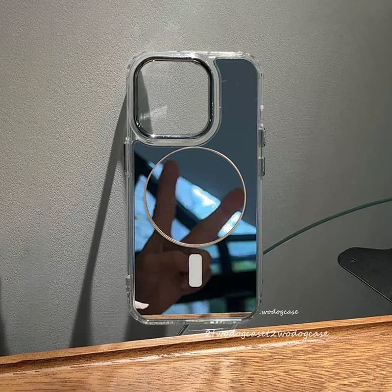 Magnetic Mirror Phone Case for iPhone – Makeup Mirror + MagSafe Support