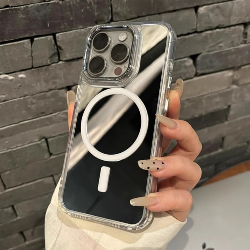 Magnetic Mirror Phone Case for iPhone – Makeup Mirror + MagSafe Support