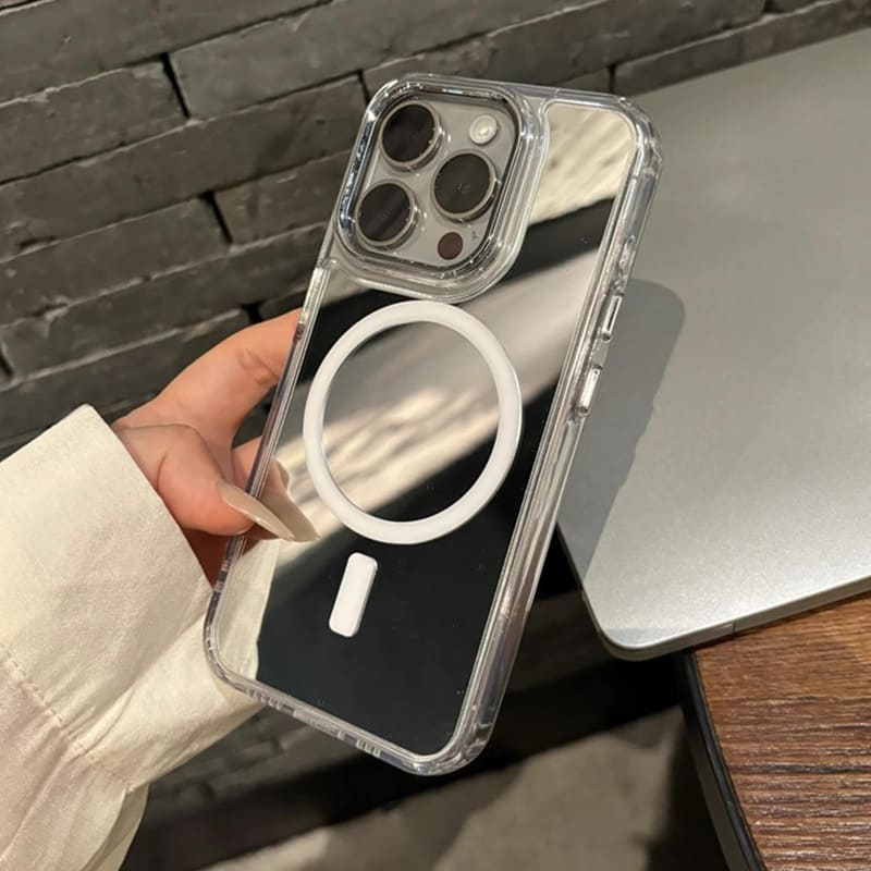 Magnetic Mirror Phone Case for iPhone – Makeup Mirror + MagSafe Support