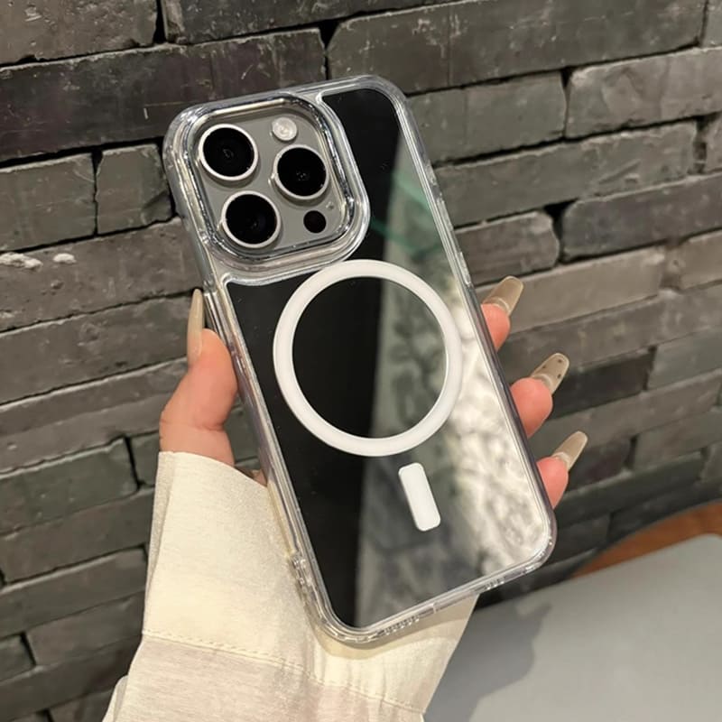 Magnetic Mirror Phone Case for iPhone – Makeup Mirror + MagSafe Support