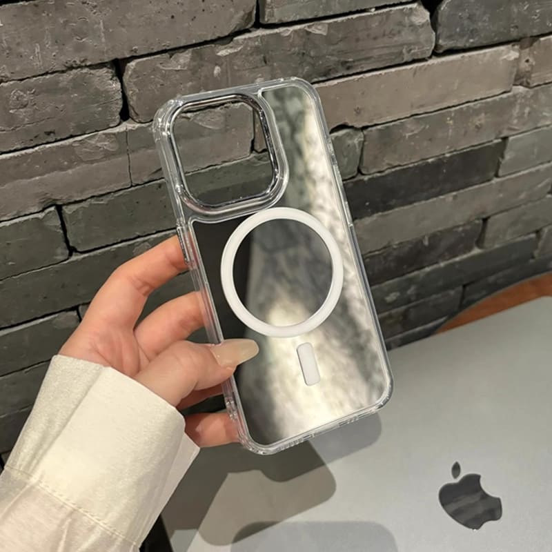 Magnetic Mirror Phone Case for iPhone – Makeup Mirror + MagSafe Support