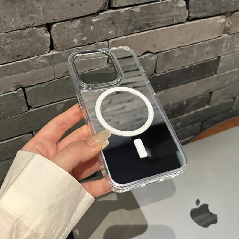 Magnetic Mirror Phone Case for iPhone – Makeup Mirror + MagSafe Support