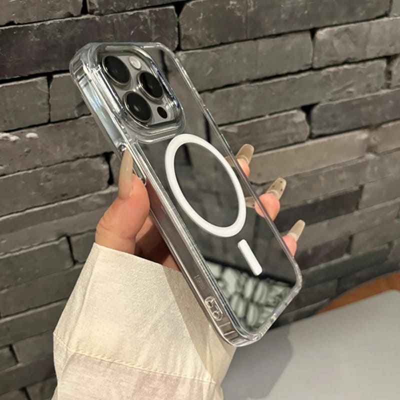 Magnetic Mirror Phone Case for iPhone – Makeup Mirror + MagSafe Support