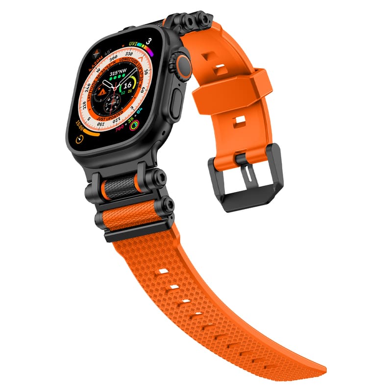 "Mechanical wheel" Silicone Strap With Titanium Connector For Apple Watch