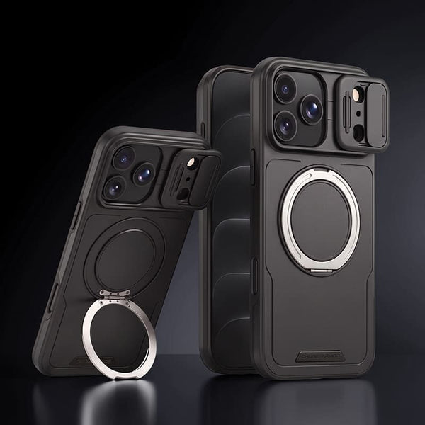 「ChubbyArmor 2.0」ミリタリーグレードの耐衝撃性マグネットケース（カメラスライドと360°キックスタンドリング付き）