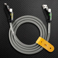 Grey ChubbyCable charging cable with leather organizer